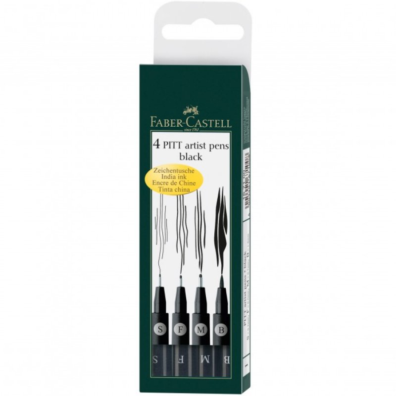 Faber Castell - Set 4 Artist Pen - Black