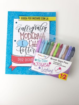 Kit Lettering + 12 Brush Pen Pentel NEW
