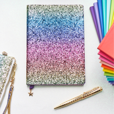 Notebook A5 - Glitter Rainbow