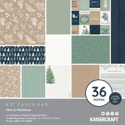 Paper Pad 6,5*6,5 - Mint & Mistletoe