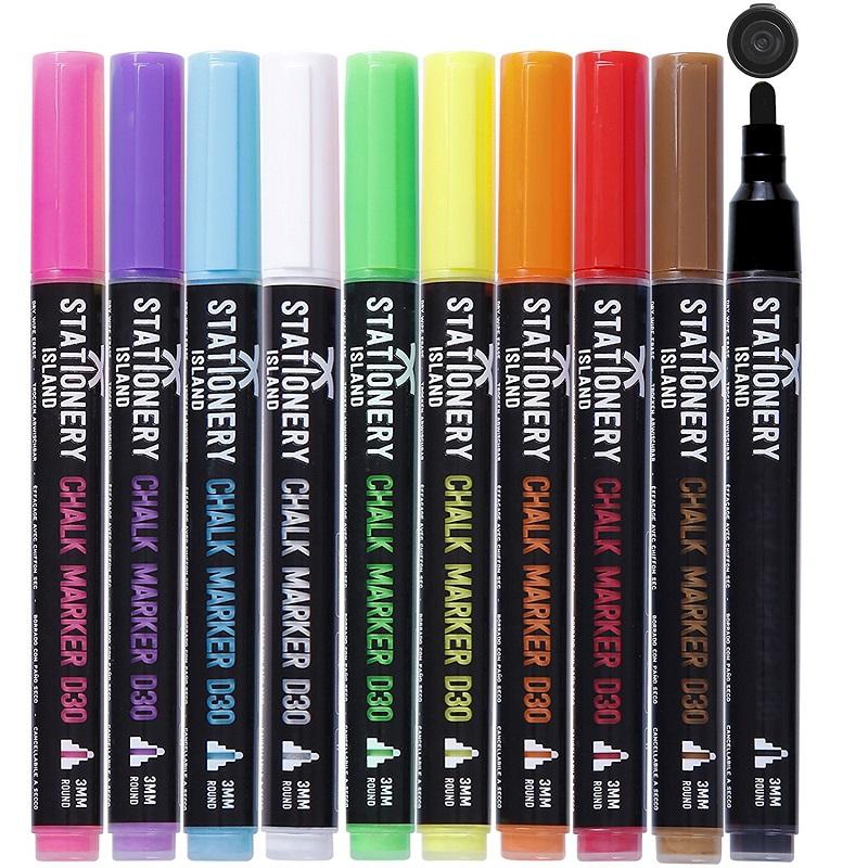 10 Chalk Pen Lavagna Colorati 3mm