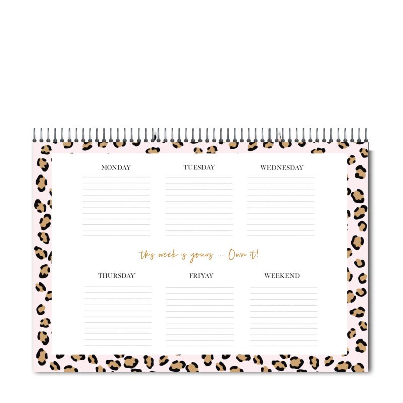 Planner Spirale Leopardato Settimanale