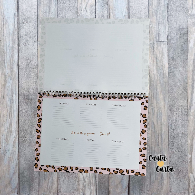 Planner Spirale Leopardato Settimanale
