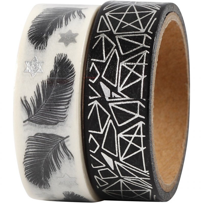 Set 2 Washi Tape - Piume e Geometria
