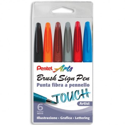 Set 6 Pentel Touch - Brush Pen