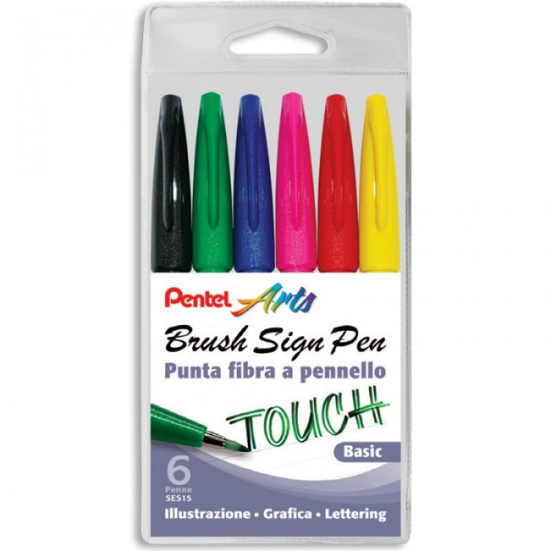 Set 6 Pentel Touch - Brush Pen