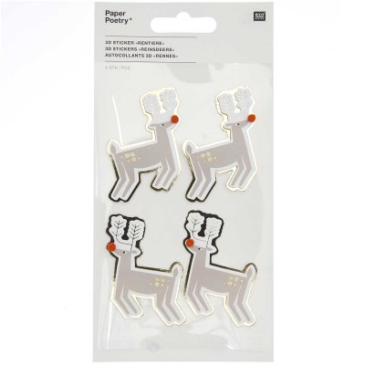 Stickers - 3D - Renne di Natale