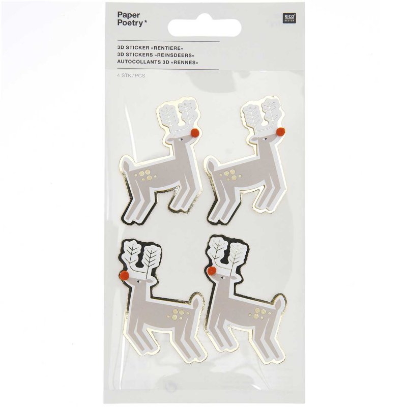 Stickers - 3D - Renne di Natale