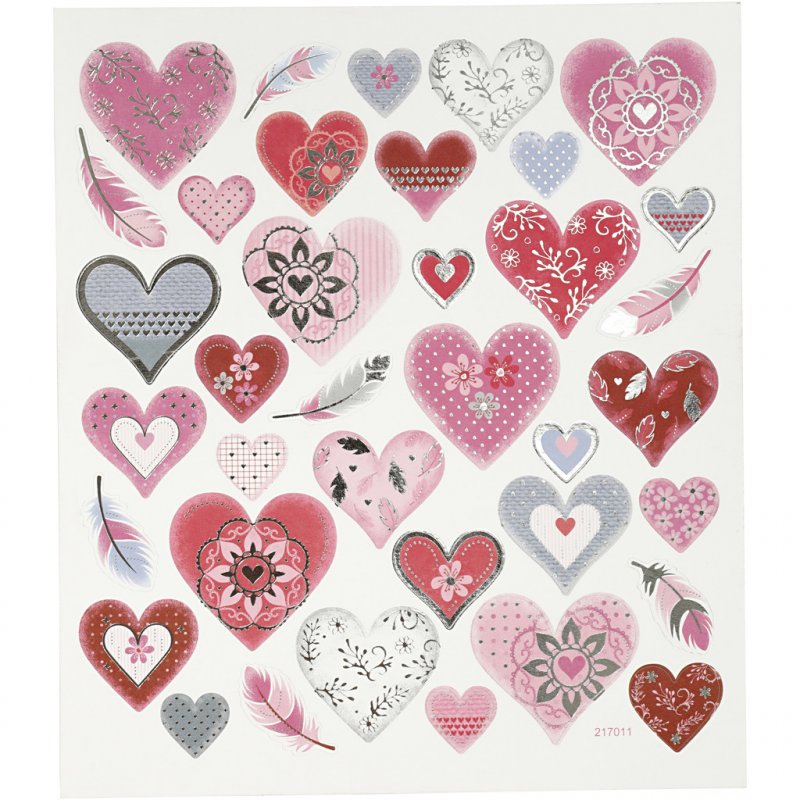 Stickers - Cuori e Piume - Rosa